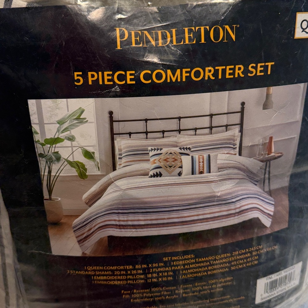 Pendleton Striped Comforter Set with Earth Tones